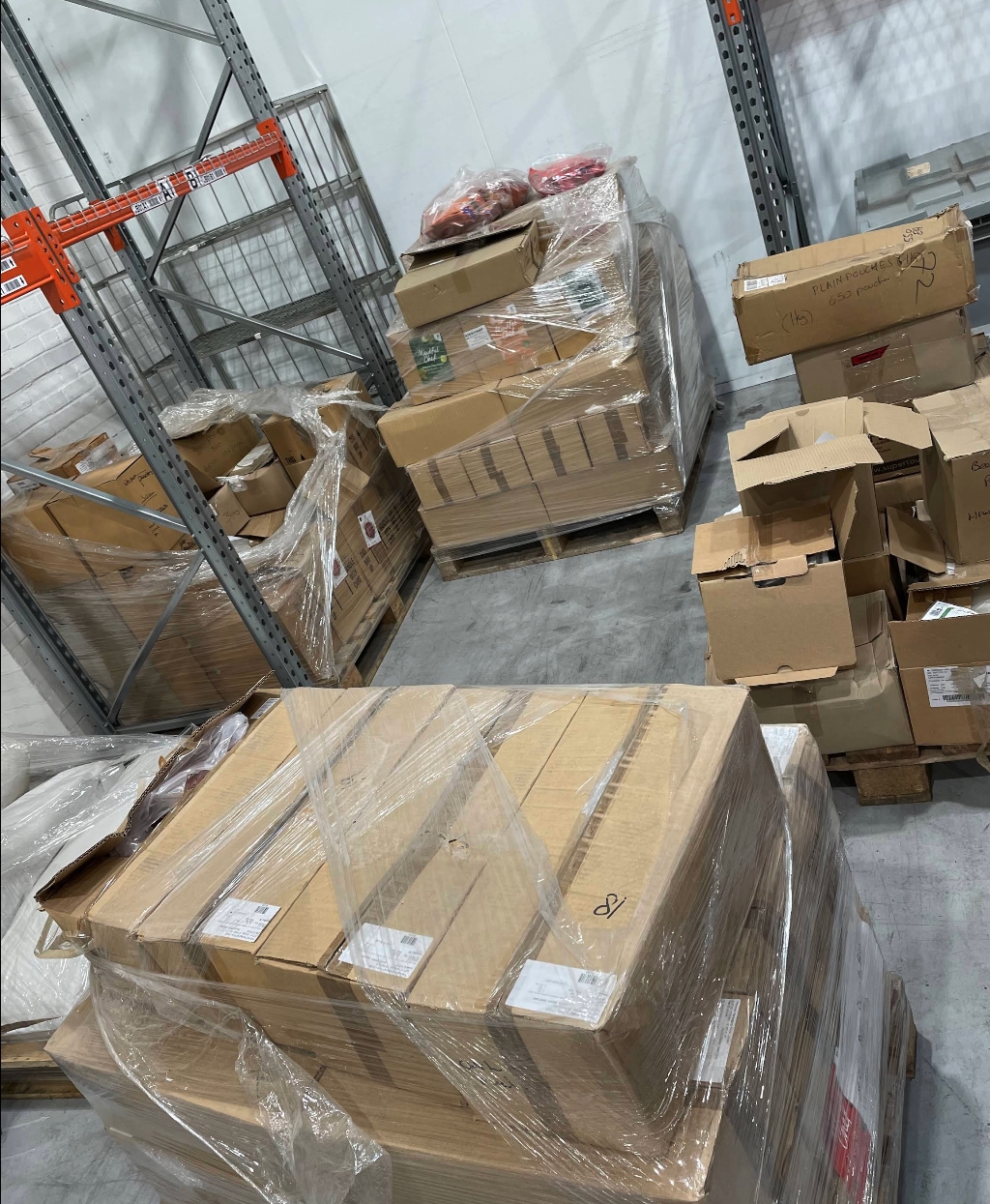 Borough Broth — pallets staged in warehouse for Capital Recycle collection