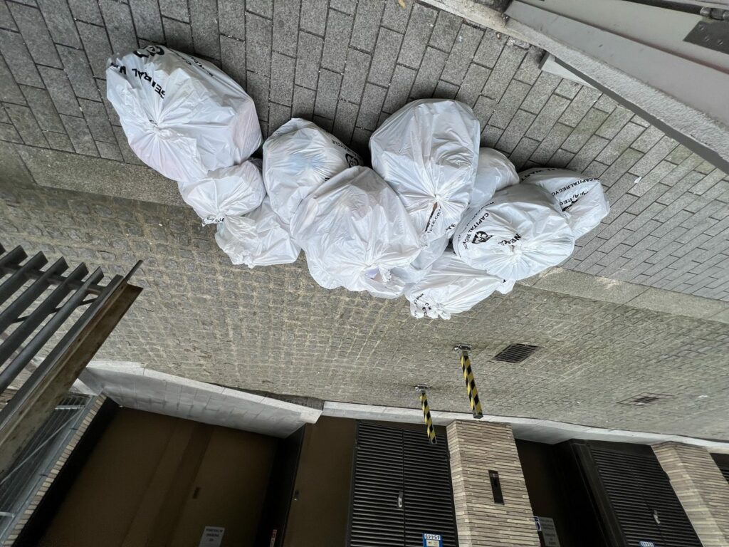 Capital Recycle general waste sacks stacked for a London commercial collection